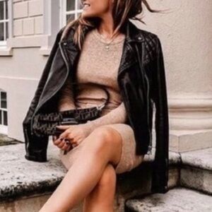 All Saints Conroe Cargo Leather Moto Biker Jacket
